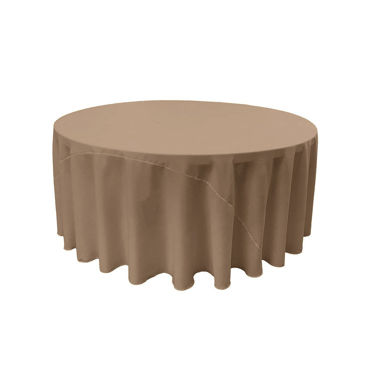 Round Poly Poplin Polyester Fabric - Seamless Round Tablecloth, 132" Diameter (1 Piece)