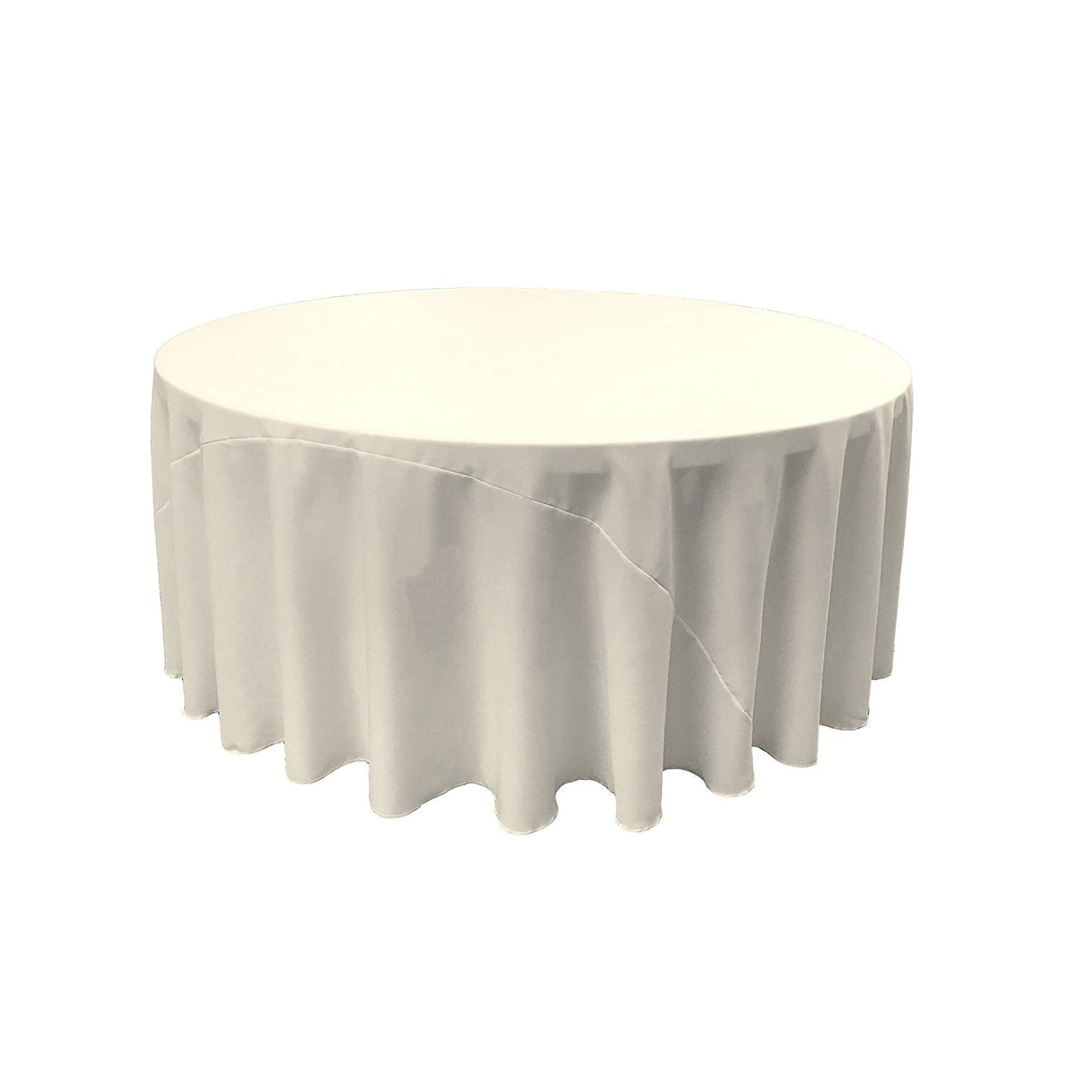 Round Poly Poplin Polyester Fabric - Seamless Round Tablecloth, 132" Diameter (1 Piece)