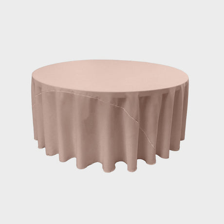 Round Poly Poplin Polyester Fabric - Seamless Round Tablecloth, 132" Diameter (1 Piece)