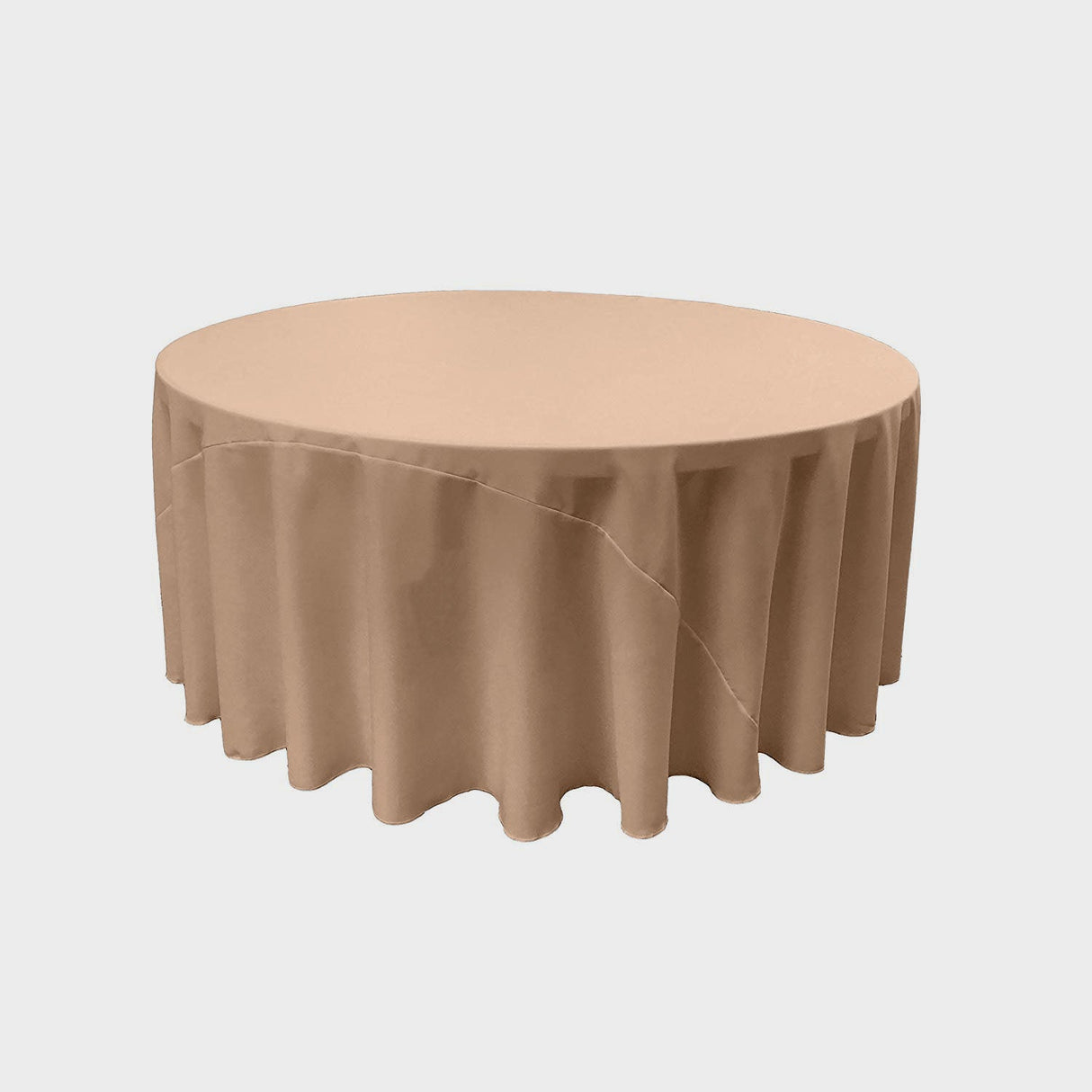 Round Poly Poplin Polyester Fabric - Seamless Round Tablecloth, 132" Diameter (1 Piece)