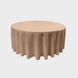 Round Poly Poplin Polyester Fabric - Seamless Round Tablecloth, 132" Diameter (1 Piece)