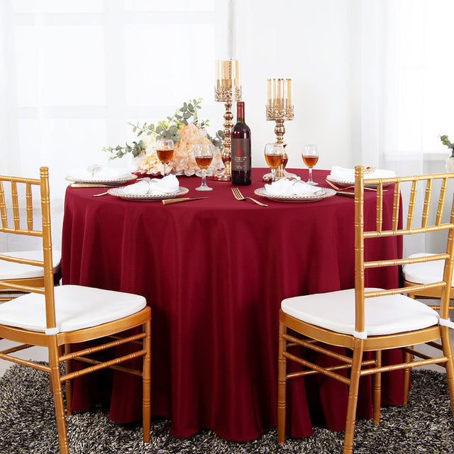 Round Polyester Tablecloth 132" Apple Red