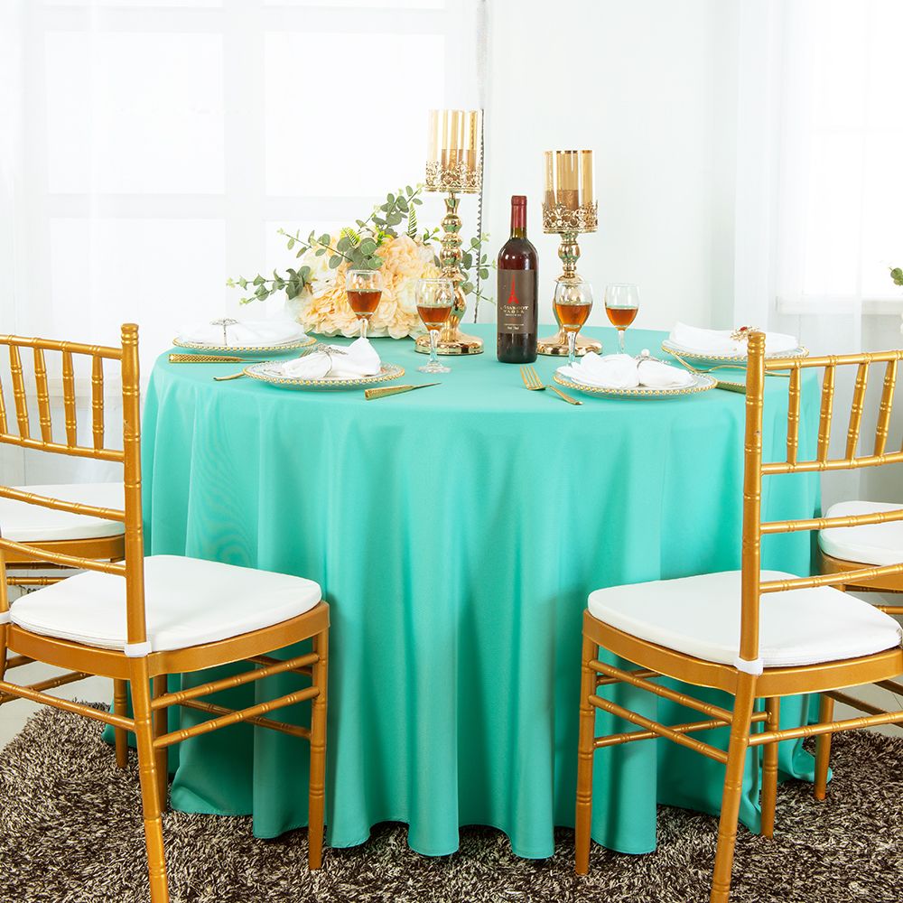 Luxury Seamless Round Polyester Tablecloth
