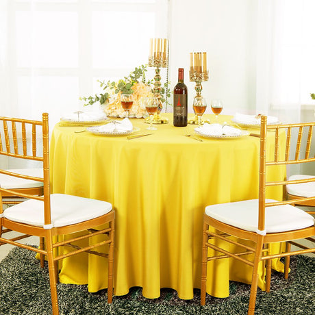Round Polyester Tablecloth 108" Canary Yellow