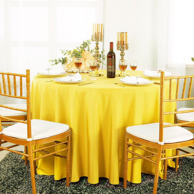 Round Polyester Tablecloth 108" Canary Yellow