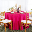 Round Polyester Tablecloth 132" Fuchsia