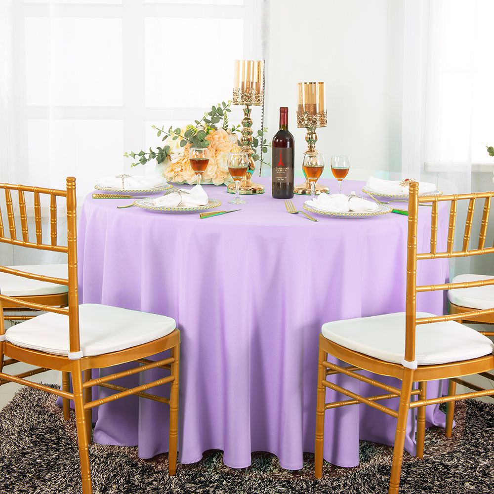 Round Polyester Tablecloth 108" Lavender