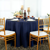 Round Polyester Tablecloth 108" Navy Blue