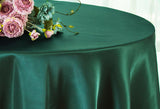 Round Satin Tablecloth 132" Hunter Green