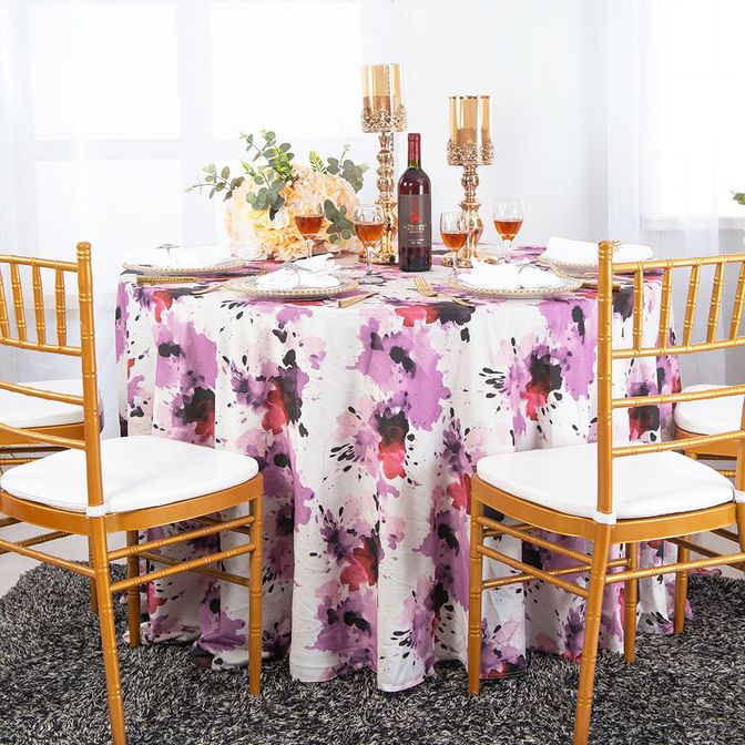 Colorful Splatter Garden Round Tablecloth 240 GSM