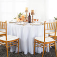 Round Economy Polyester Tablecloth 108" White