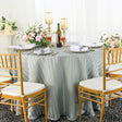 Round Polyester Tablecloth 132" Silver