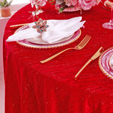Round Velvet Tablecloth 120 Seamless Red