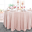 Round Velvet Tablecloth 120" Blush Pink/Rose Gold