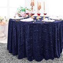 Round Chenille Shimmer Metallic Jacquard Velvet Tablecloth