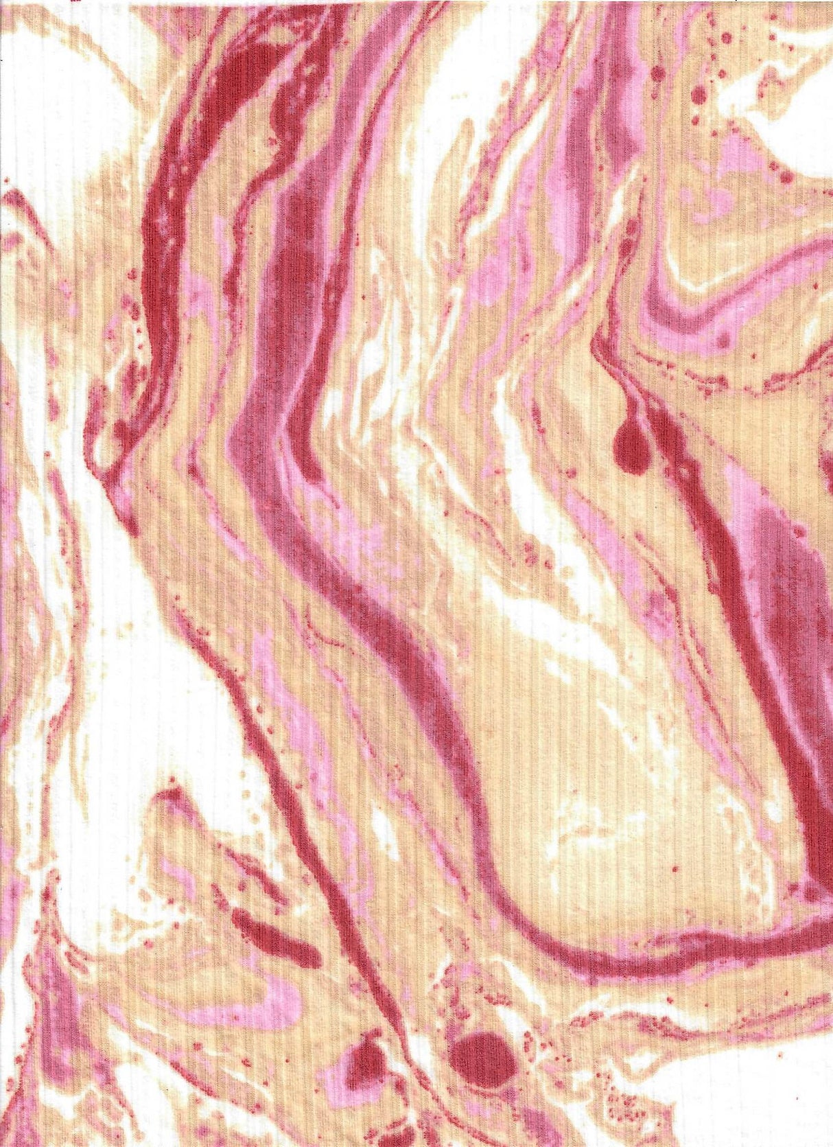Rib Knit Marble Tie-Dye Print Fabric