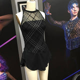 Glitter Stretch Mesh Black Plaid