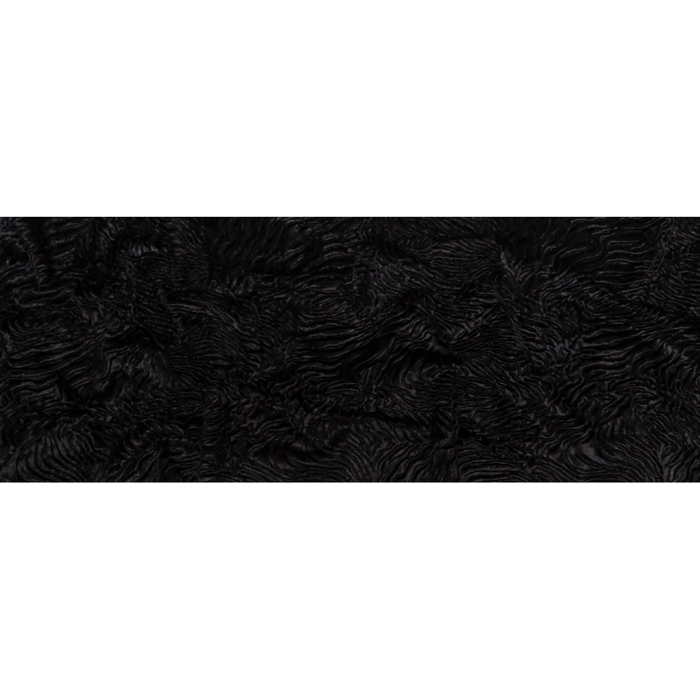 Woodgrain Faux Persian Lamb Fur - Black