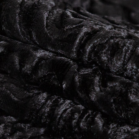Woodgrain Faux Persian Lamb Fur - Black