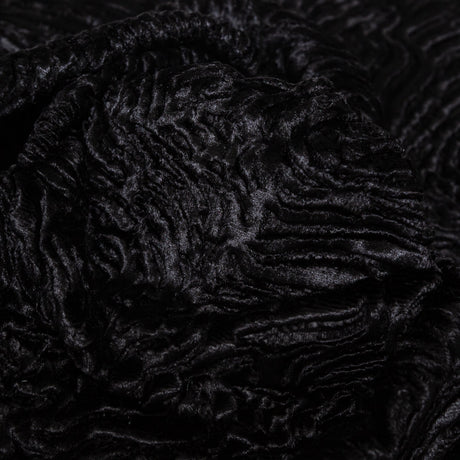 Woodgrain Faux Persian Lamb Fur - Black