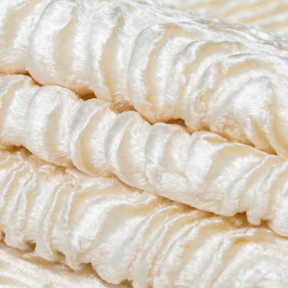 Woodgrain Faux Persian Lamb Fur - Sweet Corn