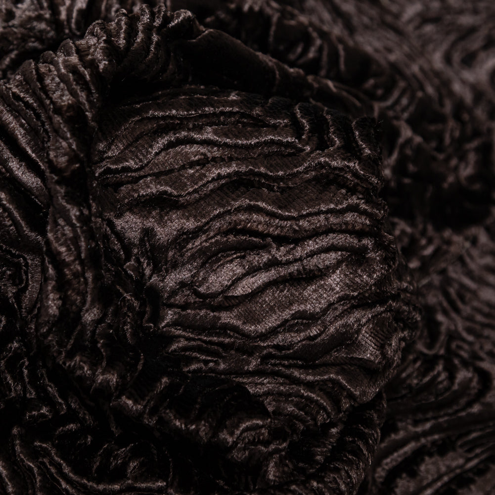 Woodgrain Faux Persian Lamb Fur - Brown
