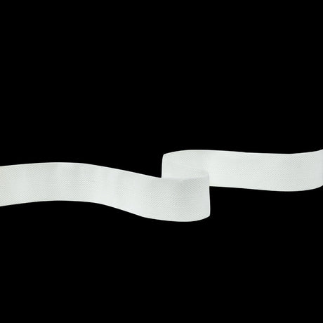 Italian White Stretch Twill Tape - 1"