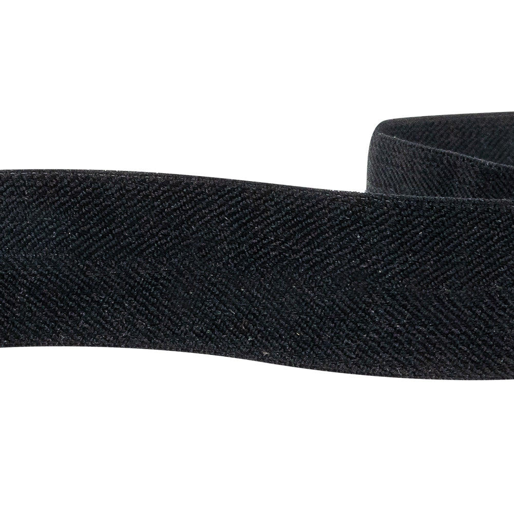 Italian Black Stretch Twill Tape - 1"