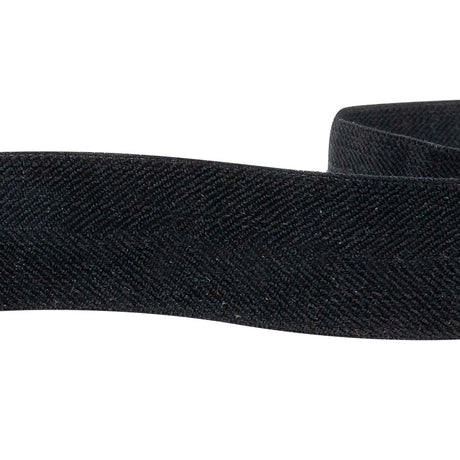 Italian Black Stretch Twill Tape - 1"