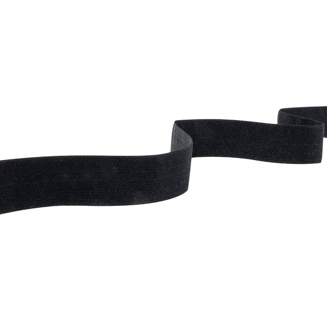 Italian Black Stretch Twill Tape - 1"