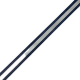 Italian Navy and Silver Reflective Grosgrain Ribbon - 1.0625"
