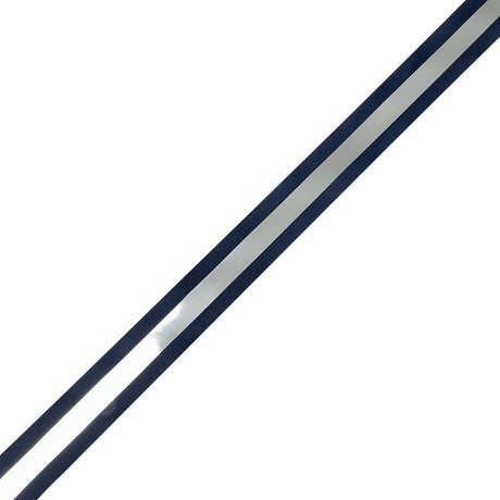 Italian Navy and Silver Reflective Grosgrain Ribbon - 1.0625"