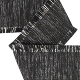 Italian Black and Silver Metallic Grosgrain Ribbon with Fringe - 1.4375"