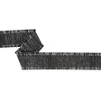 Italian Black and Silver Metallic Grosgrain Ribbon with Fringe - 1.4375"
