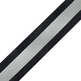 Italian Black and Silver Reflective Grosgrain Ribbon - 1.0625"