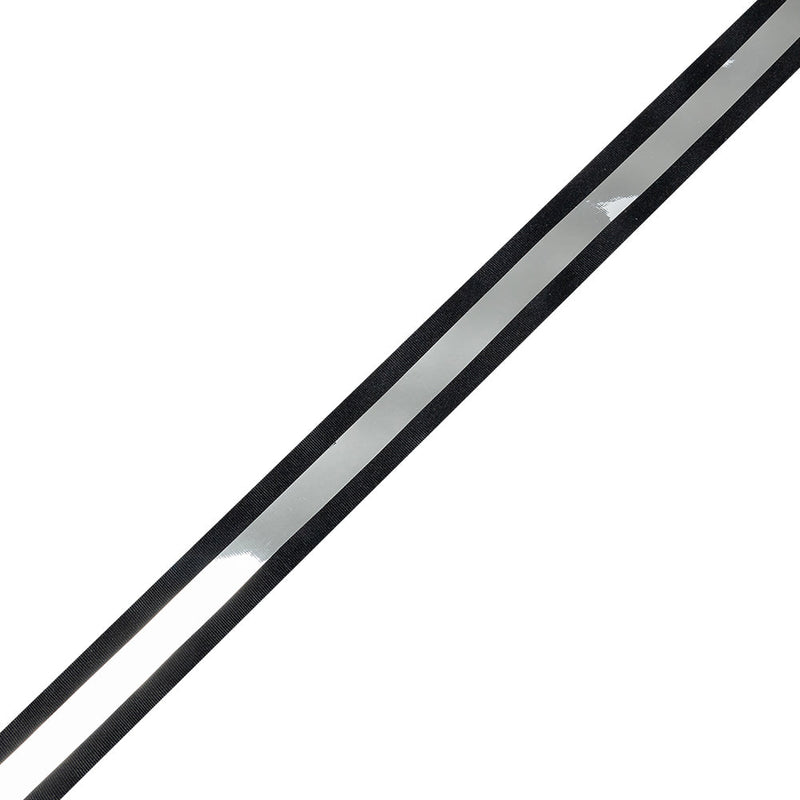 Italian Black and Silver Reflective Grosgrain Ribbon - 1.0625"
