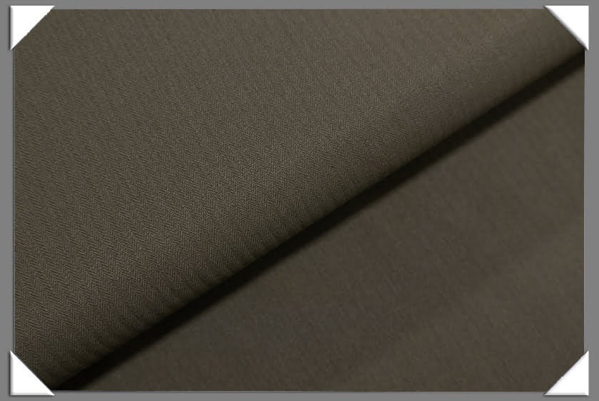 Khaki Vegan Herringbone Polyester Fabric - Herringbone, Khaki, 60" Width