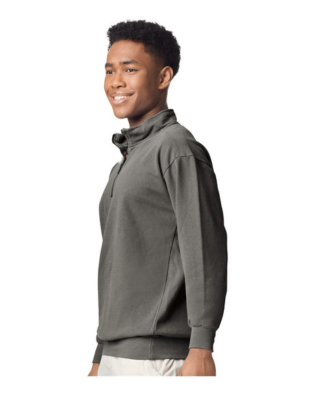 Comfort Colors® Garment-Dyed Quarter Zip Long Sleeve Sweatshirt