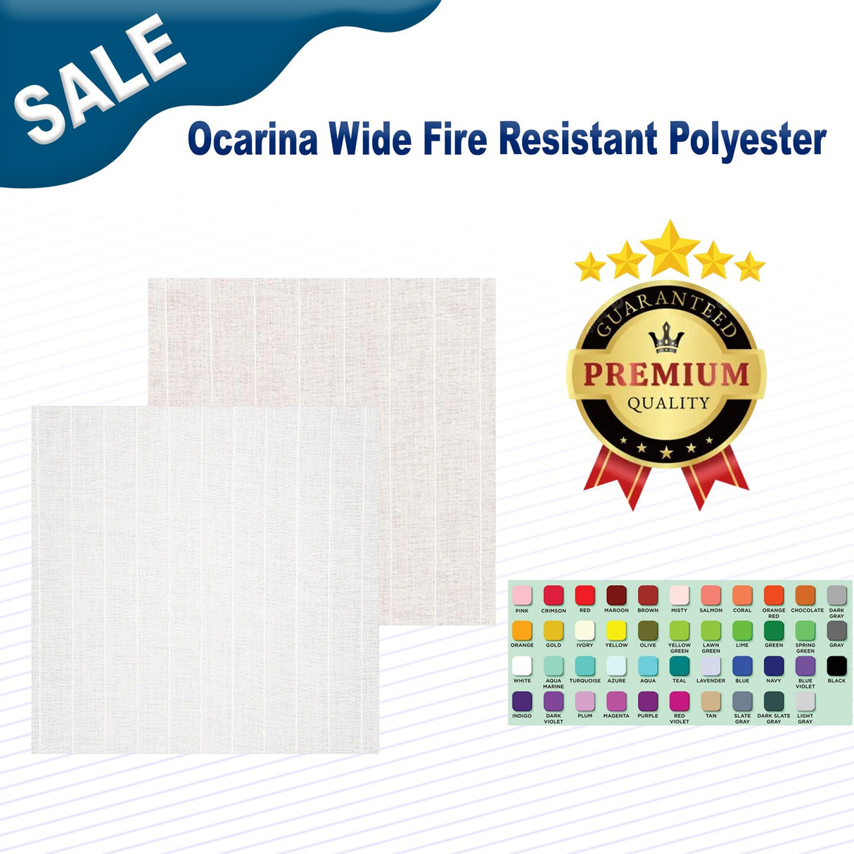 1 Yard Ocarina Wide Fire Resistant Polyester