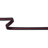 Italian Navy and Wine Striped Cotton Blend Grosgrain Ribbon - 0.4375"