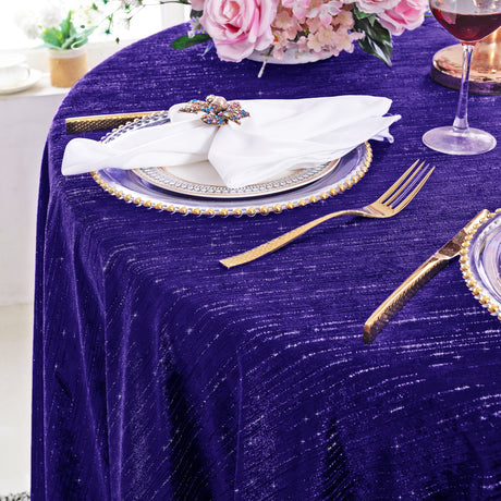 Round Velvet Tablecloth 120 Seamless Regency Purple