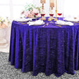 Round Velvet Tablecloth 132" Regency Purple