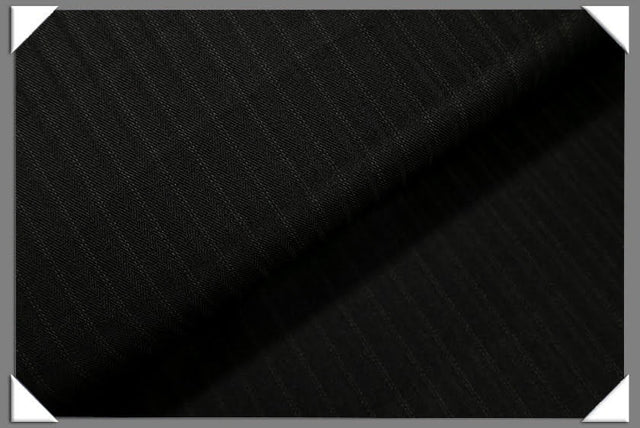 Black Vegan Shadow Stripe Polyester Fabric - Black Shadow Stripe, 60" Width (1 Yard)