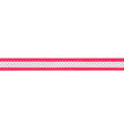 Italian Neon Pink and White Polka Dot Striped Petersham Grosgrain Ribbon - 1"