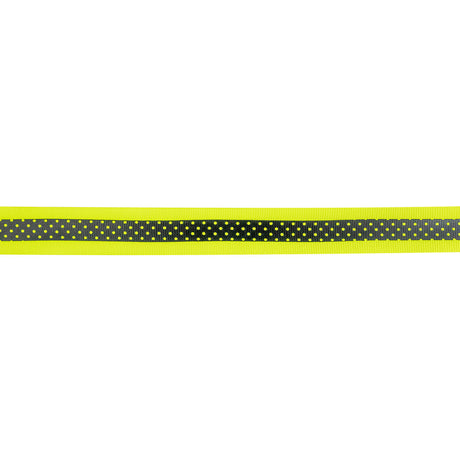 Italian Neon Yellow and Black Polka Dot Striped Petersham Grosgrain Ribbon - 1"