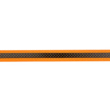 Italian Neon Orange and Black Polka Dot Striped Petersham Grosgrain Ribbon - 1"