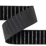 Italian Black Vertical Stripes Velvet Burnout Trim - 0.875"