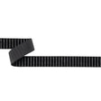 Italian Black Vertical Stripes Velvet Burnout Trim - 0.875"