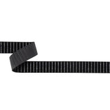 Italian Black Vertical Stripes Velvet Burnout Trim - 0.875"