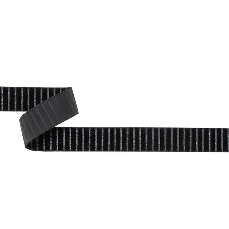 Italian Black Vertical Stripes Velvet Burnout Trim - 0.875"